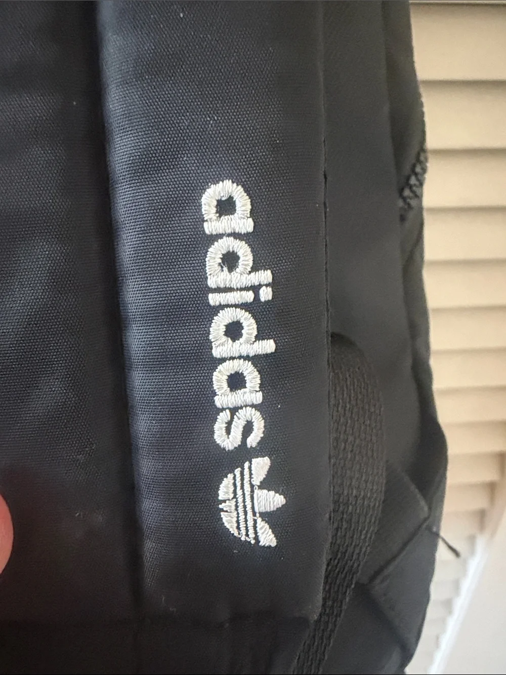 adidas Black Backpack with White Trefoil and Stripes